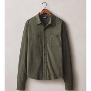 NWOT American Giant Mens Premium Slub Button Up Long Sleeve Shirt XL Green
